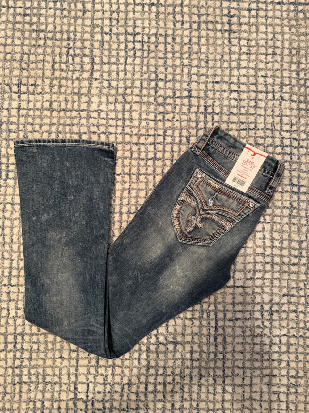 Rock Revival Women's Flare Jeans - Dark Wash Blue